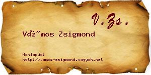 Vámos Zsigmond névjegykártya
